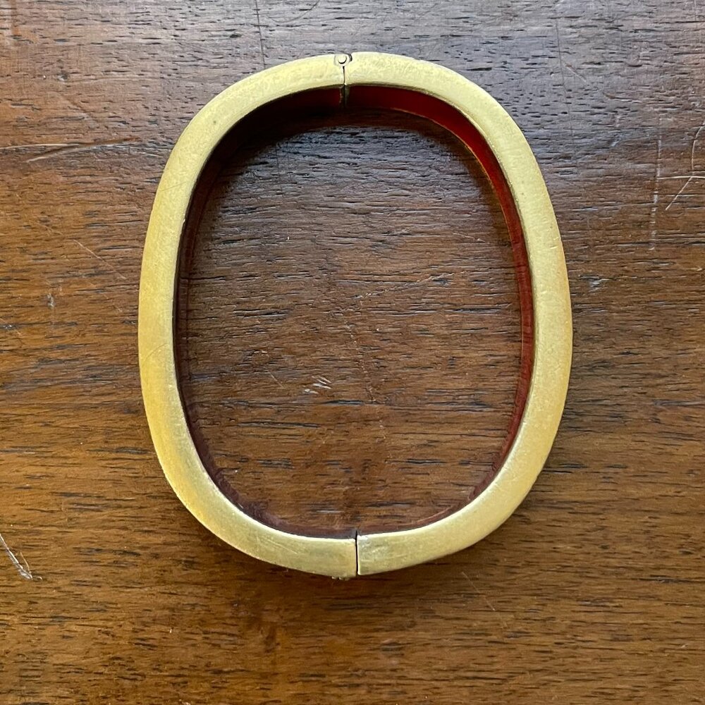 Rare Rounded Rectangular Cloisonne Hinged Bangle … - image 7